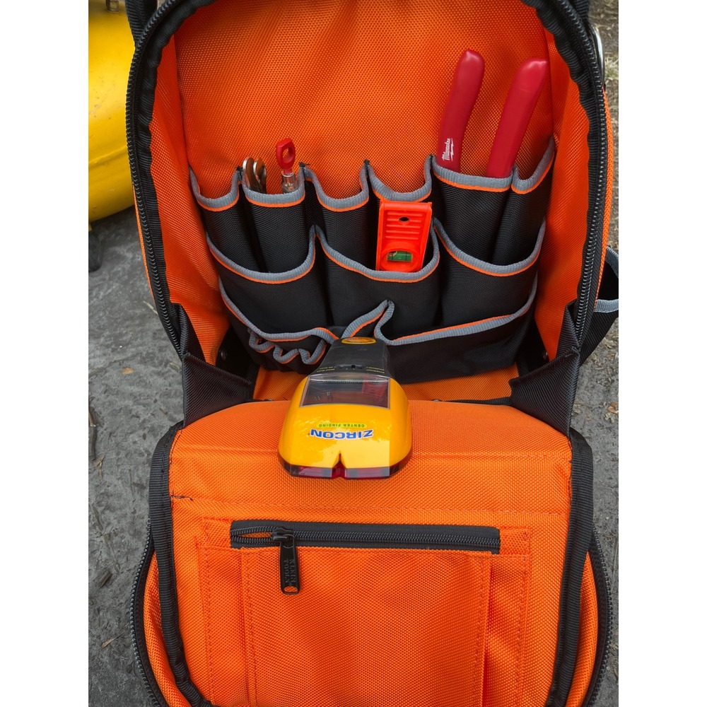 Klein Tools Tradesman Pro Tool Station Backpack Black Orange 1680d Ballistic Bag - Picture 5 of 7